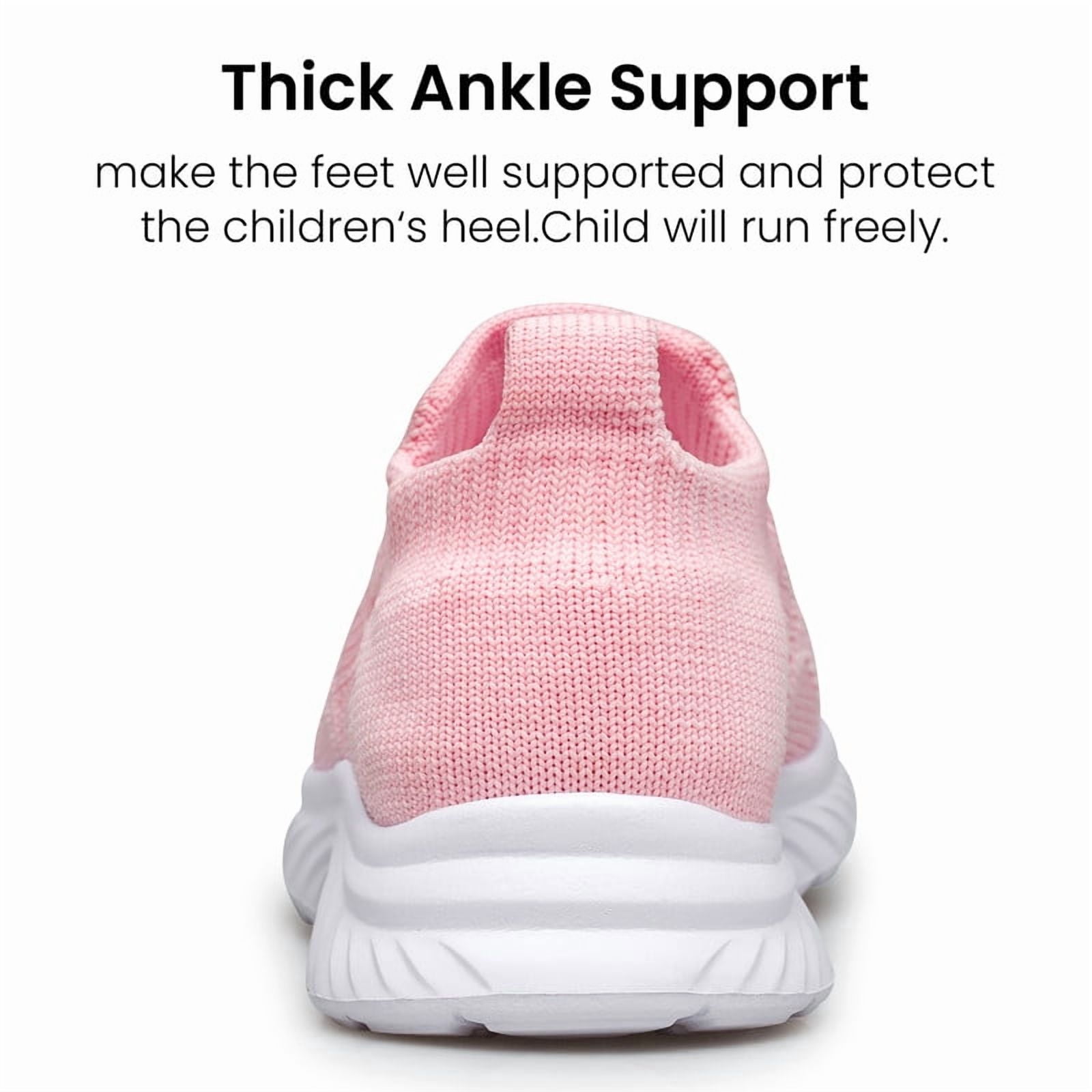 vibdiv Girls Shoes Non-Slip Running Sneakers Lightweight Breathable Tennis Kids School Shoes Pink Toddler Size 6