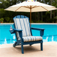 thumbnail image 2 of Navy Blue Folding Adirondack Chair - Composite Wood Texture with Dual Cup Holders, Outdoor Patio Lawn Chair, 2 of 8