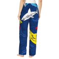 thumbnail image 3 of Naloa Cartoon Shark Print Women’s Ultra-Soft Comfy Pajama Lounge Pants with Pockets & Drawstring, 3 of 8