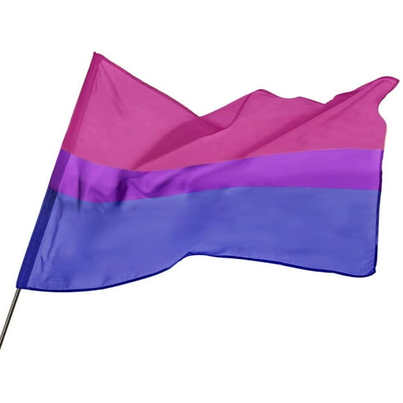 Bisexual Flag 35.4 X 59 inch Bi Pride Flag Polyester Vivid Color and UV Fade Resistant for Carnival Party Parade, Bars, Restaurants, Garden Decoration