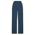 thumbnail image 7 of Coorders Women Fleece High Waist Joggers with Pockets, Casual Women's Wide Leg Sweatpants,Women's Size Navy,Size XXL, 7 of 7