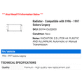 thumbnail image 2 of Radiator - Compatible with 1996 - 1997 Subaru Legacy, 2 of 2