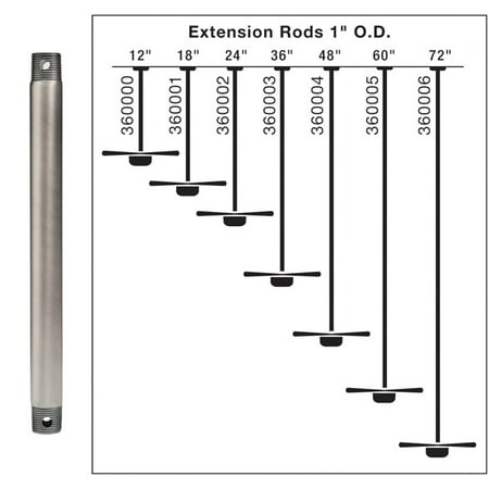 

Kichler 360001 18 Down Rod For 10 Ft Ceilings - Silver