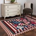 thumbnail image 4 of Independence Day Area Rug 4'x6', Red Blue U.S Flag Butterfly Flowers Striped Washable Non-Slip Rugs, Low Pile Large Carpet for Living Room Bedroom Dining Room Kitchen Office Indoor Mat, 4 of 9