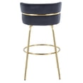 thumbnail image 5 of Glam Gold Bar Stools Set of 2 with Black Velvet Upholstery and Swivel Seat, 5 of 5