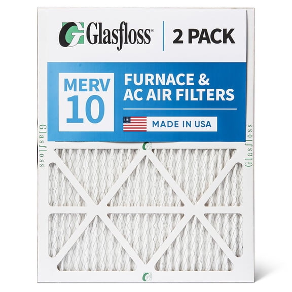 2 Pack of 18x24x4 MERV 10 Pleated 4" Inch Air Filters by Glasfloss. Actual Size: 17-1/2 x 23-1/2 x 3-3/4
