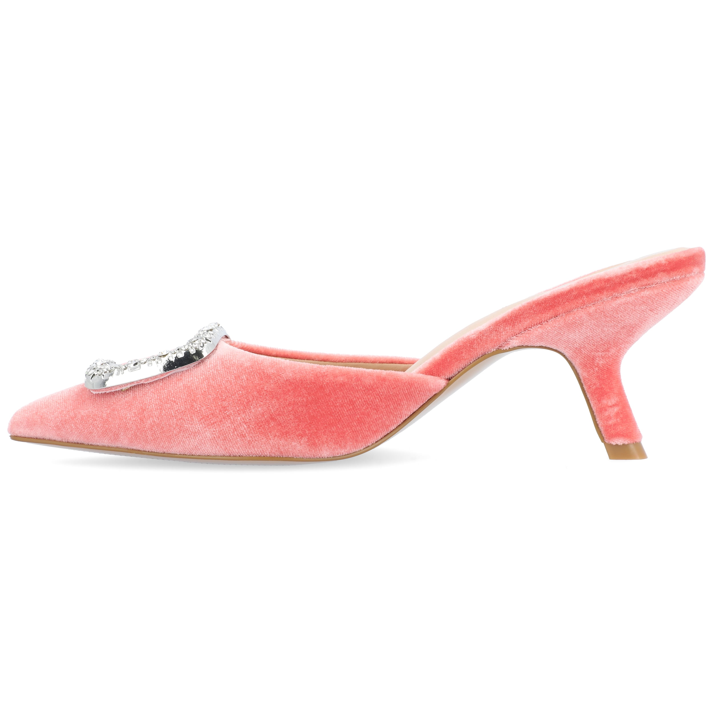 Journee Womens Rishie Slip On Kitten Heel Mule Evening Pumps
