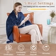 thumbnail image 3 of GARVEE Heated Electric Blanket King Size 100"×90",Reversible Flannel Heating Blankets with Dual Control,5 Heat Settings and 10 Hours Auto Shut Off,Navy Blue, 3 of 8