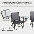 thumbnail image 5 of Outsunny Outdoor Glider Chairs with Coffee Table, Gray, 5 of 11