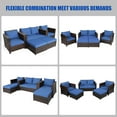thumbnail image 3 of Gymax 5PCS Outdoor Patio Rattan Conversation Sofa Furniture Set w/ Navy Cushions, 3 of 10