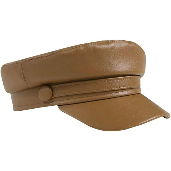 CoCoMangos PU Leather Newsboy Hats for Women Fiddler Hat Newsboy Cap Beret Hats