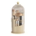 thumbnail image 1 of Caja de almacenamiento para cosméticos, transparente, con puerta corrediza giratoria, para brochas de maquillaje y tapa blanca., 1 of 12