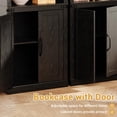 thumbnail image 2 of Qinaqin 5-Tier Farmhouse Bookshelf con Gabinete y cm de Profundidadoors 3 Abierto Shelves 2 Almacenamiento Cabinets para Living Sala Oficina en Casa Dormitorio (Black), 2 of 7