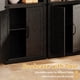 thumbnail image 4 of 5 niveles estilo rural estante con gabinete y doors - 3 abiertos estantes y 2 almacenamiento cabinets para sala de estar, oficina en casa, y dormitorio (negra), 4 of 8