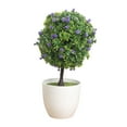 thumbnail image 5 of Artificial Boxwood Topiary Trees Faux Mini Tabletop Plants Farmhouse Bathroom Office Table DIY Display Centerpiece Decor 5.9x11inch Purple Clearance!, 5 of 6