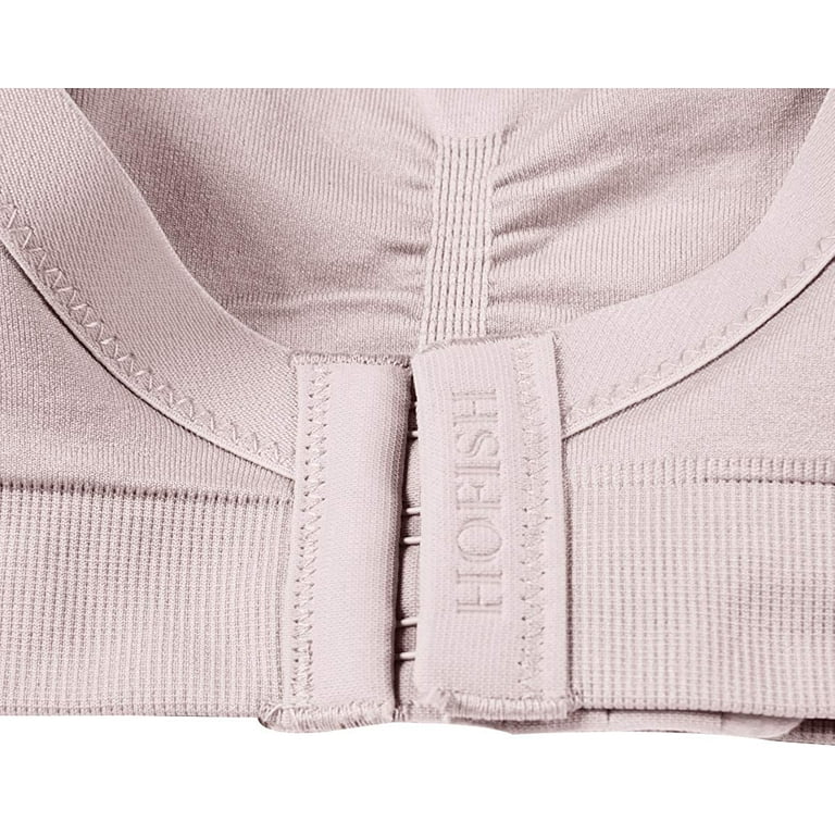 HOFISH Nursing Bras for Breastfeeding Seamless Soft Wirefree Pregnancy Bra  3Pack Beige Large