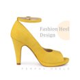 thumbnail image 3 of BLISSFUL STEP Platform Peep Toe Ankle Strap Stiletto Heel Pumps for Women Yellow 9.5, 3 of 6