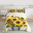 thumbnail image 2 of Homewish Country Sunflower Bedding Comforter Set,Rustic Plant Twin Comforter Sets,Yellow White Bedding Set For Girls Kids,Ultra Soft Home Decor Reversible,2 Pieces, 2 of 8
