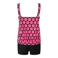 thumbnail image 5 of HCNTES Women Two Piece Tankini Swimsuit Racerback Bathing Suits Tops with Shorts High Waisted,5XL Hot Pink, 5 of 7