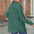 thumbnail image 5 of Usmixi 2023 Corduroy Jacket for Women Winter Womens Shacket Jacket Casual Solid Lightweight Corduroy Button Down Shirts Coat Long Sleeve Lapel Loose Outerwear Tops with Pocket Weekly, 5 of 5