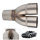 thumbnail image 2 of Universal Stainless Steel Exhaust Y Pipe Adapter 2.5" OD Inlet to Dual 2.5" ID, 2 of 4