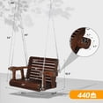 thumbnail image 6 of VINGLI 440 lbs Single Person Patio Porch Swing with Cup Holder & Adjustable Chains for Outdoors (Standard Pro, Rustic), 6 of 7