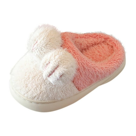 

JDEFEG Glitter Slippers Kids Kids Cotton Slippers Girls Boys Memory Foam Comfy House Slippers Bedroom Home Slippers Winter Warm Indoor Shoes Glass Slipper Girls Plush Pink 32