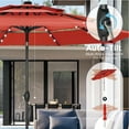 thumbnail image 6 of Alpha Joy 10ft 3 Tier Auto-tilt Outdoor Patio Umbrella Beach Garden Double Vented Table Umbrella with Solar Lights, Orange Red, 6 of 7