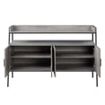 thumbnail image 3 of Benjara TV Stand with 2 Double Door Cabinet and Tubular Frame, Oak Gray, 3 of 4