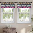 thumbnail image 2 of LALILO Kitchen Curtain Valance Pink Laptop Succulent Flower Rod Pocket Window Curtain 52"x 18" Set of 2, 2 of 7