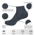 thumbnail image 3 of MANARC Men Cotton Ankle Socks Mesh Breathable Soft Comfortable Durable Double Layer Cushioned Reinforced Seamless Anti Slip With Ribbed Instep For A Firm Grip. 3 Pack Dark Grey., 3 of 5