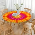 thumbnail image 3 of Colorful Tie Dye Mandala Pattern Round Fitted Tablecloth with Elastic Edge,Dining Table Cover Waterproof,Outdoor Round Tablecloth for Camping,Dining,Indoor and Outdoor, 3 of 7
