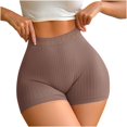 thumbnail image 4 of Blmnix Boxer Briefs Women Panties High Waisted Seamless Tummy Control Boxer Shorts Embossed Brown Womens Underwear Packs, 4 of 5