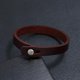 thumbnail image 3 of Pulsera de cuero genuino para hombre, estilo punk vintage, de piel de vaca, ajustable, hecha a mano., 3 of 9