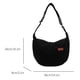 thumbnail image 2 of Bolso bandolera de pana para mujer Bolso de compras informal de media luna (negro), 2 of 5