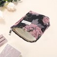 thumbnail image 3 of Unique Bargains 1 Pc Convenient Flower Makeup Bag Polyester Black Pink Small, 3 of 5