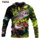 thumbnail image 3 of Sudadera con capucha y sudadera con estampado 3D de pesca de lucio del norte para hombre, moda, unisex, otoño, ropa deportiva informal, 3 of 5