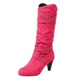 thumbnail image 2 of KEVCHE Women's Chunky Heel Knee High Boots, Fall Winter Lace Up Pointed Toe High Heel Boots with Breathable Lining, Trendy Boots for Daily Party Wear, 2 of 7
