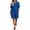 Blue, variant on Summer Cotton Blend 2 Piece Sets for Women Button Henley Neck Short Sleeve Tops Drawstring Pockets Bermuda Shorts Outfits for Daily Beach Loungewear Navy