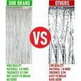 thumbnail image 3 of 2 Pack Silver Metallic Foil Curtain Backdrop: Tinsel Fringe Curtains Photo Booth, 3 of 6