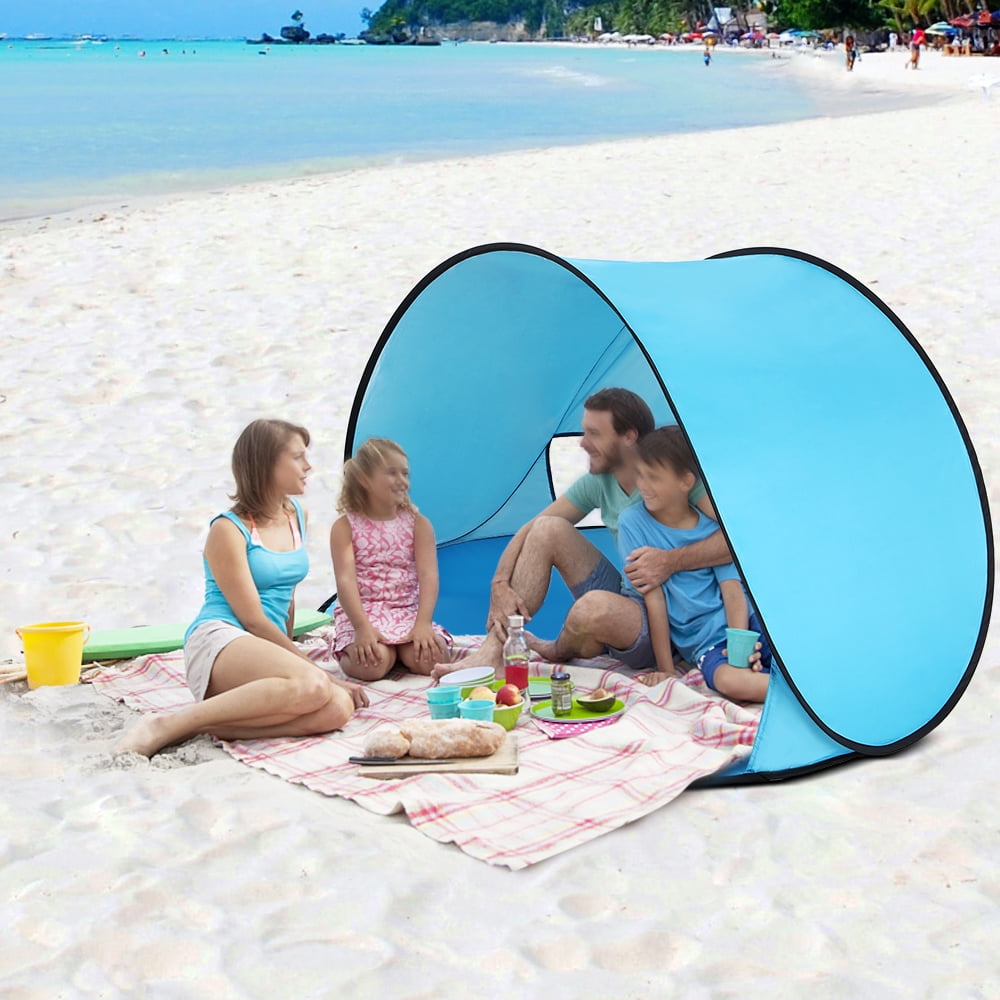 Pop Up Baby Beach Tent Kiddies Portable Sun Shade Shelter Anti-UV Outdoor Blue 