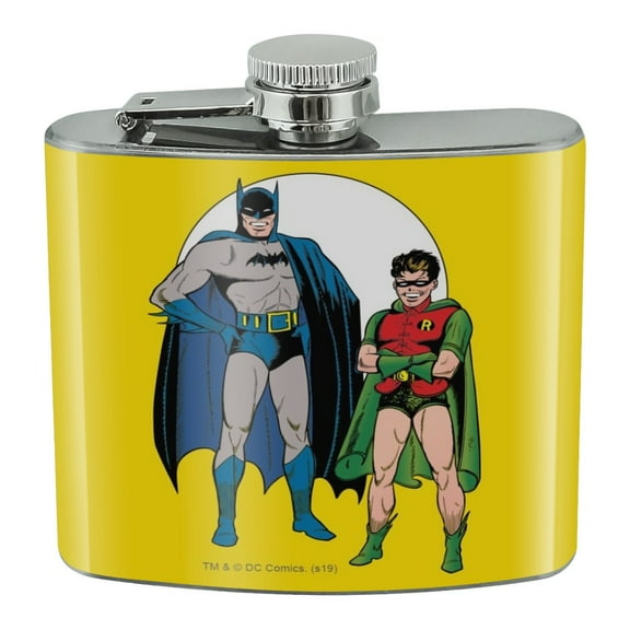 Batman and Robin Stainless Steel 5oz Hip Drink Kidney Flask