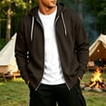 thumbnail image 2 of CaComMARK PI Men's Zip Up Hoodie Long Sleeve Fleece Casual Hooded Sweatshirts Athletic Full Zip Jacket with Pockets Brown, 2 of 6