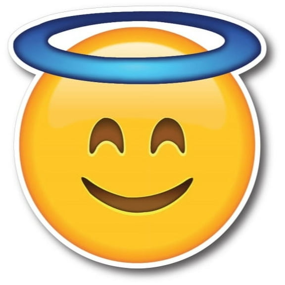 Magnet Me Up Halo Angel Emoticon Magnet Decal, 5 inch Round, Cute Self-Expression Decorative Magnet