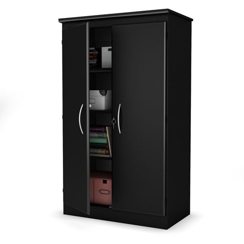 South Shore Morgan 2-Door Storage Cabinet, Black
