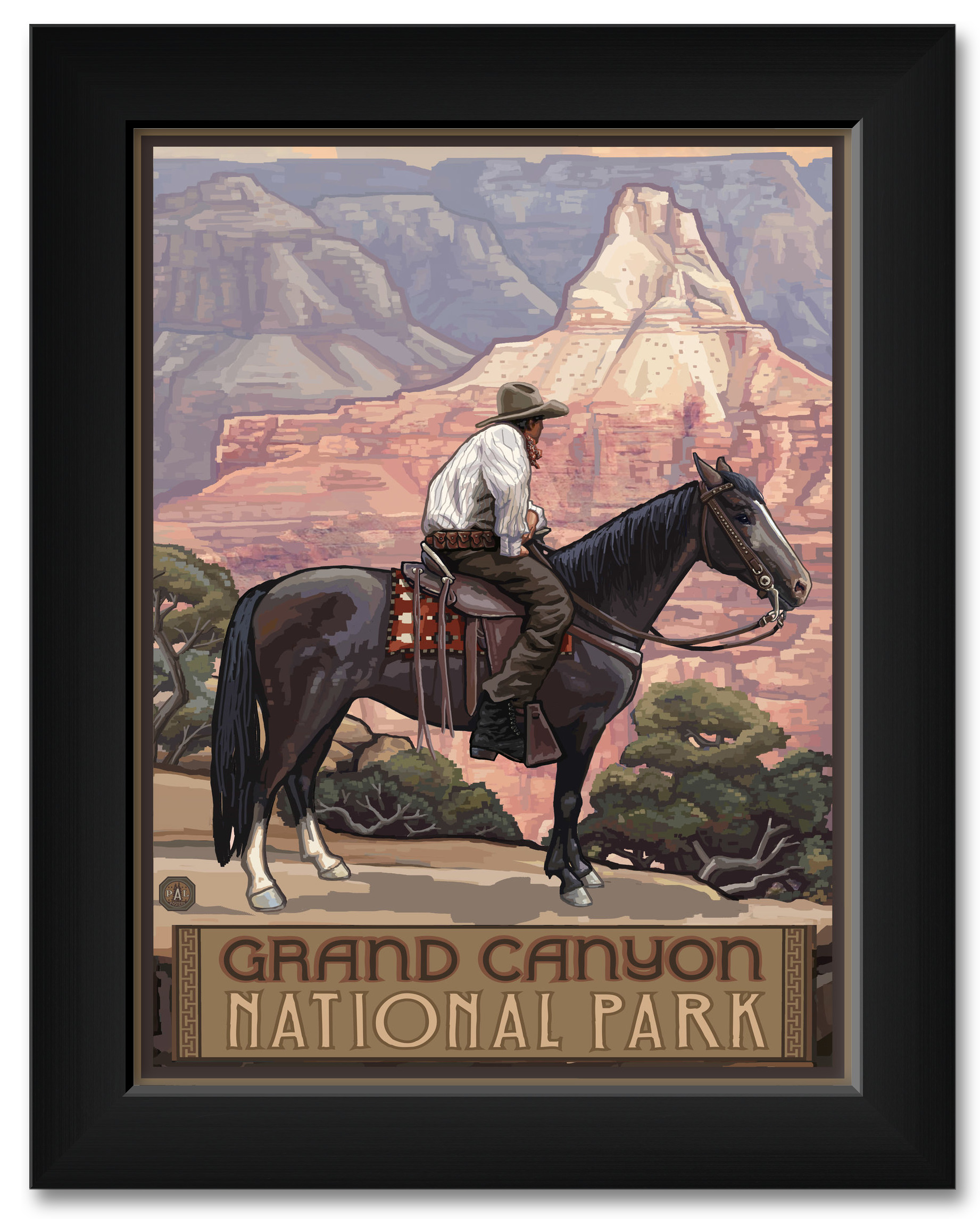 Grand Canyon National Park Cowboy Framed Art Print by Paul A. Lanquist