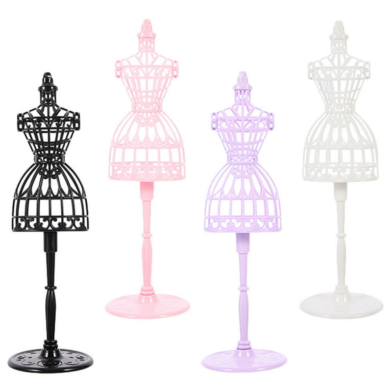 4pcs Doll Clothes Display Rack Miniature Mannequin Model Doll House Accessory Mini Doll Costume Holder, Size: 25x20x6CM