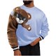 thumbnail image 2 of Blusas y camisas de manga larga con cuello redondo para hombre, estilo casual, con bloques de color, cuello redondo, manga larga, estilo jersey, blusa de poliéster para hombre., 2 of 8