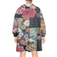 thumbnail image 2 of Wearable Oversized Blanket,Pioneer Flower Floral Print Pattern Wearable Blanket Hoodie for Adults,Cozy Hooded Blankets with Super Pockets,Super Warm Fuzzy Pullover for Women & Men, 2 of 6