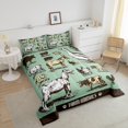 thumbnail image 3 of Vintage Black Green Comforter Set King Horse Highland Bull Bedding Set, Sheep Goat Rooster Bedding Comforter Sets Duck Bird Chicken Duvet Sets Farmhouse Animal Quilted Comforter Farm Style Room Decor, 3 of 6